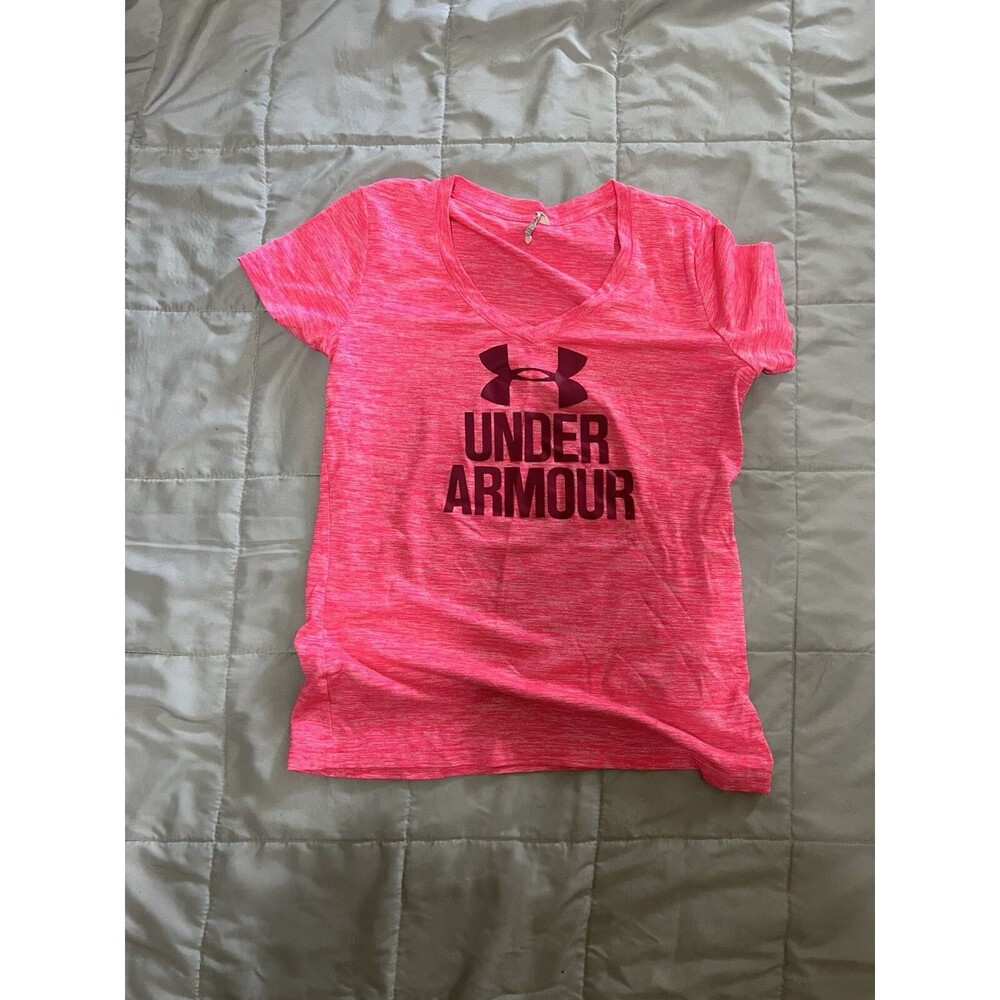 Under Armour Women’s Heatgear Pink  T Shirt Size  XS Preowned